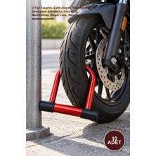 Yenilig 10 Adet Profesyonel Motor ve Direksiyon Kilidi – U Tipi Tasarım, Çelik Alaşım, Tekerlek ve Direksiyon Sabitleyici, Dmx 4639, Mavi/kırmızı, Wheel Lock, Steering Lock