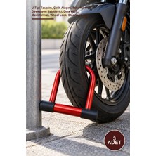 Yenilig 3 Adet Profesyonel Motor ve Direksiyon Kilidi – U Tipi Tasarım, Çelik Alaşım, Tekerlek ve Direksiyon Sabitleyici, Dmx 4639, Mavi/kırmızı, Wheel Lock, Steering Lock