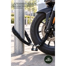 Yenilig 10 Adet Zincirli Anahtarlı Kilit – 100 cm Sertleştirilmiş Çelik Zincir, Bez Kılıflı, Toz Korumalı Anahtarlı Mekanizma, Motor Bisiklet Scooter Chain Lock
