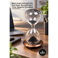 Yenilig 5 Adet Demir Tozu Manyetik Kum Saati – Metal Ayaklı Dekoratif Ofis Kum Saati, Manyetik Sand Timer, Magnetic Hourglass