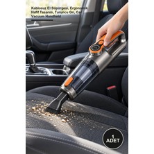 Yenilig 1 Adet Şarjlı Dijital Göstergeli Araç Süpürgesi – Kablosuz El Süpürgesi, Ergonomik Hafif Tasarım, Turuncu Gri, Car Vacuum Handheld