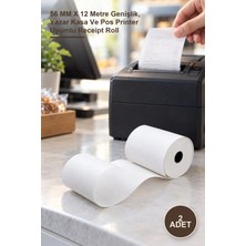 Yenilig 2 Adet Termal Kağıt Rulosu – 56 mm x 12 Metre Genişlik, Yazar Kasa ve Pos Printer Uyumlu Receipt Roll