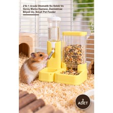 Yenilig 2 Adet Hamster Mama ve Su Kabı – 2'si 1 Arada Otomatik Su Sebili ve Geniş Mama Haznesi, Damlatmaz Bilyeli Uç, Small Pet Feeder