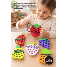 Yenilig 5 Adet Eğitici Ip Geçirme Oyunu – Ahşap Lacing Toy Montessori Stil El-Göz Koordinasyonu Oyuncağı Renkli Parçalı Motor Gelişim Etkinliği