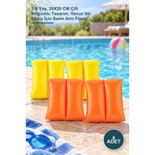 Yenilig 4 Adet Çift Boğumlu Çocuk Deniz Kolluğu – 3-6 Yaş, 20X20 cm Çift Boğumlu Tasarım, Havuz ve Deniz Için Swim Arm Floats