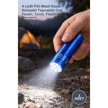 Yenilig 3 Adet Mini El Feneri – 9 Ledli Pilli Metal Kasalı Kompakt Taşınabilir Cep Feneri, Torch, Flashlight