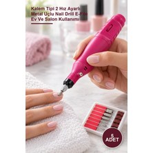 Yenilig 5 Adet Elektrikli Manikür Pedikür Makinesi – Kalem Tipi 2 Hız Ayarlı Metal Uçlu Nail Drill E-File Ev ve Salon Kullanımı