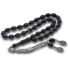 Fm 💎 Premium Parlak Eskitmeli Metal Püsküllü Arpa Kesim Tesbih