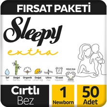 Str Store Extra Günlük Aktivite Fırsat Paketi Bebek Bezi 1 Numara Newborn 50 Adet