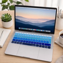 Str Store Türkçe Q Klavye Koruyucu MacBook A1534 A1708 Uyumlu Uk Avrupa Ters L Enter Silikon Klavye Koruyucu Turkish Q Keyboard Cover Lacivert Mavi