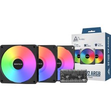Str Store GF120 V2 Argb Pwm 120MM Kasa Fanı – 3’lü Set, Yüksek Hava Akışı, Hidrolik Rulman, Sessiz Performans, Canlı Argb Aydınlatma, 6×6 Fan Hub Dahil, Siyah