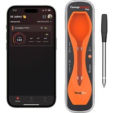 Str Store Thermopro TP970 Tempspike Plus Tam Kablosuz Akıllı Et Termometresi, 182M Ultra Menzilli Bluetooth Barbekü ve Fırın Isı Ölçer
