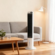 Str Store Ev Tipi Kule Tipi Vantilatör & Soğutucu – 70W Güçlü Hava Akışı, 3 Kademe Hız, 3l Su Tanklı Nemlendirici, 24 Saat Zamanlayıcı, Sessiz Çalışma (29 Db), Uzaktan Kumandalı, LCD Ekranlı