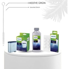 Str Store Espresso Makinesi Bakım Seti, Kireç Çözücü Solüsyon, Yağ Çözücü Tablet, Aqua Clean Filtre, 3'lü Set