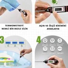 Str Store Profesyonel Dijital Gıda ve Et Termometresi, Paslanmaz Çelik Uzun Prob, LCD Ekranlı Hızlı ve Hassas Ölçüm, Bbq Izgara Fırın Mutfak Kullanımı, -50°c / 300°C Geniş Ölçüm Aralığı, Taşınabilir ve Dayanık