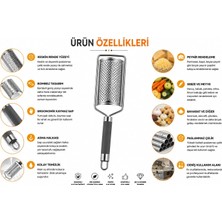 Str Store Paslanmaz Çelik El Rendesi – Keskin Bombeli Yüzey, Kaymaz Ergonomik Sap – Peynir, Çikolata, Sarımsak ve Sebze Rendesi