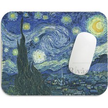 Str Store Van Gogh Yıldızlı Gece - Dikdörtgen Mouse Pad, 17,5 cm x 21,50 cm