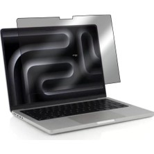 Str Store Apple Macbook Pro M4 14.2 Inç Ile Uyumlu Hayalet Ekran Koruyucu Notebook, Yandan Görünmeyen Anti-Spy Gizlilik (Privacy) Laptop Koruması, 9h Temperli Nano Kırılmaz Esnek Cam, Parlama Önleyici