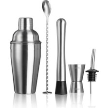 Str Store Paslanmaz Çelik Kokteyl Shaker Seti, 5 Parça Bartender Seti 500 cl