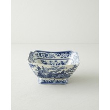 English Home Preston Stoneware Sunumluk 21,5X20,5X10 cm Lacivert