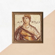 Toyigoo Pinecone Soteria Mozaiği Taş Duvar Tablosu Ahşap Çerçeveli Duvar Dekoru Wall Art 25X25CM W1-74
