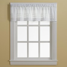 Toyigoo Chf & You Beyaz Kroşe Kafe Mutfak Perdesi Pencere Valance, Çubuk Cep, 132 G x 44 U Inç, 1 Valance