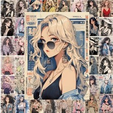 Toyigoo 50'li Fashionable Woman Posters Stickers, Moda Sticker Seti Laptop Notebook Tablet Sticker Seti
