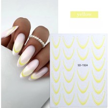 Toyigoo Tırnak Sticker 5d Fransız Manikür Şablonu Sarı