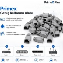 Toyigoo Primex PX-CAT6100 RJ45 Koruma Kılıfı 100 Adet, Cat5 Cat6 Ethernet Konnektör Boot Cover, Lan Ağ Kablosu Jack Koruyucu Papuç
