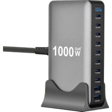 Toyigoo Go Des GD-B961 Gan Teknolojili 10 Portlu Masaüstü Şarj Istasyonu 1000W Şarj Adaptörü