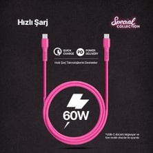 Toyigoo Usb-C - Usb-C 120CM 60W Pd/qc Hızlı Şarj/data Kablosu Neon 2DK59N (Neon Pembe)