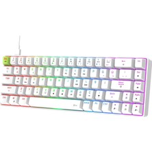 Toyigoo Raxor 68 Tuş Rgb Manyetik Switch Mekanik Gaming Oyuncu Klavyesi Hot Swap Rapid Trigger Beyaz Type-C To USB Kablolu Kompakt Tasarım Anti-Ghosting Dayanıklı Tuşlar