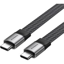 Toyigoo USB 4.0 40GBPS Flat USB C Veri Kablosu, 240W USB C Şarj Kablosu, 8K@60hz 4K@240Hz 2K@360Hz Thunderbolt 4 Görüntü Kablosu, Macbook, Monitör, Docking Istasyonu, iPhone ile Uyumlu - 1.2 Metre