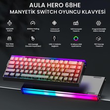Toyigoo Hero 68 He Manyetik Klavye Rapid Trigger Dragon King Switch 8000Hz Rgb Neon Tkl Hot Swap Oyuncu Klavyesi Kırmızı