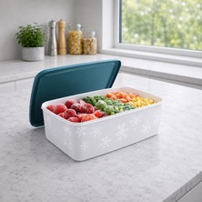 Toyigoo Derin Dondurucu Saklama Kabı 2 Litre No Frost Saklama Kabı Alaska Derin Dondurucu Saklama Kabı Turkuaz