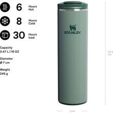 Toyigoo The Transit Fliptop Mug Termos 0.47 Litre - Yeşil (Hammertone Green) | Paslanmaz Çelik