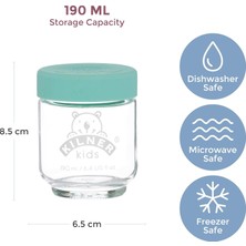 Toyigoo Bebek Kavanoz Seti 190 ml / 6 Bebek Maması Kabı/ev Yapımı Bebek Mamasının Saklanması, Dondurulması ve Sunulması/zararlı Madde ve Yumuşatıcı Içermez/silikon Kapak 3 Renkte