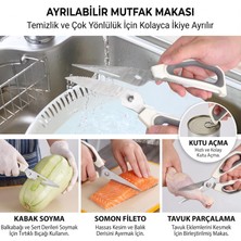 Toyigoo ® Çok Amaçlı Ayrılabilir Mutfak Makası - Paslanmaz Çelik Tavuk Parçalama Balık Temizleme ve Sebze Soyucu Ağır Hizmet Et Makası