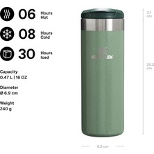 Toyigoo The Aerolight Transit Mug Termos Bardak, 0.47 Litre, Yeşil (Hammertone Green)