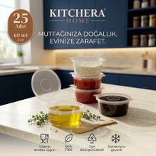 25 Adet Sızdırmaz 60 ml Mini Saklama Kabı Sosluk Buzluk Kabı Et Suyu Kemik Suyu | Kitchera Home
