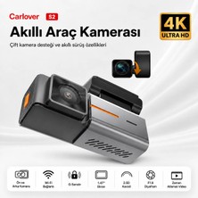 Carlover S2 4K Wifi Araç Kamerası 2160P 170° Geniş Açı Arka Kamera ile Yüksek Çözünürlük