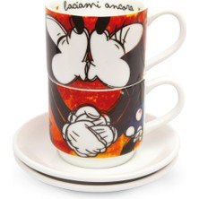 Egan Italy Love Sweet Love 2’li Kırmızı Espresso Fincan Seti