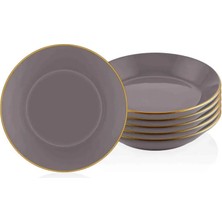 The Mia Basic Dinner Plate Set Of 6 Grey - 20CM