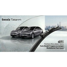 Bir Aksesuar Al Tesla Model Y - Muson Pro Silecek Takımı -Sessiz Tasarım - Uzun Ömür - Orjinal Geçme Sistem 650X500MM