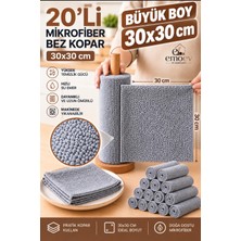 Emoev 20'li Rulo Mikrofiber Temizlik Bezi Seti 30X30 cm Yüksek Emici Iz Bırakmaz Çok Amaçlı Bez