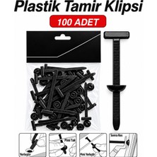 Badem10 Klips Kablo Bağı Plastik Tamir Klipsi 100 Adet Siyah Plastik Kablo Sabitleme Toparlama Seti