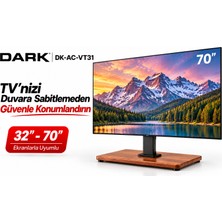 Dark VT31 32"-70" 40kg Taşıma Kapasiteli Ahşap Tabanlı Ayarlanabilir Masaüstü TV Standı - VESA 600x400 (DK-AC-VT31)
