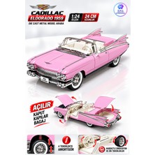 Yıldırım Oyuncak Die Cast Cadillac Eldorado 1959 Metal Model Araba 24CM – 1:24 Ölçek, Standlı, Açılır Kaput Kapı Bagaj, Amortisörlü ve Hareketli Direksiyonlu