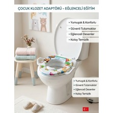 Primeaks Desenli Kulplu Çocuk Klozet Adaptörü Lazımlık Tuvalet Eğitimi