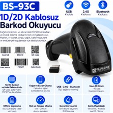 Grandstarr BS-93C 1d/2d Qr Kod Bluetooth + 2.4g Kablosuz Barkod Okuyucu